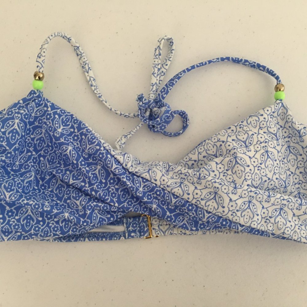 Victoria's Secret Swim Top Bikini Bra Blue White M